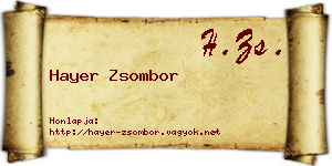 Hayer Zsombor névjegykártya